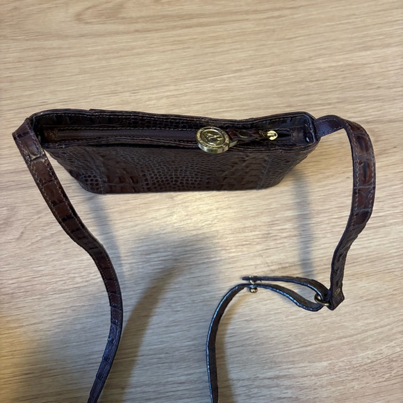Brahmin Crossbody - Crocodile embossed dark brown leather handbag - Picture 6 of 6